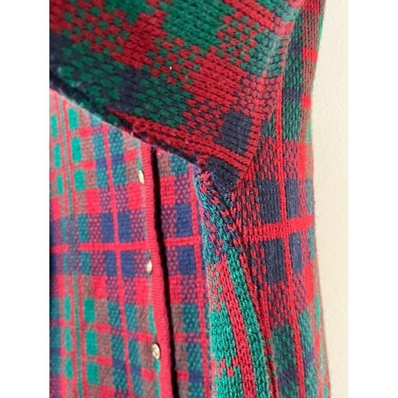 Tally Ho Sweater Women XL Red Plaid Granny Holiday Festive 80s Vtg Regal Grandpa - Picture 8 of 14